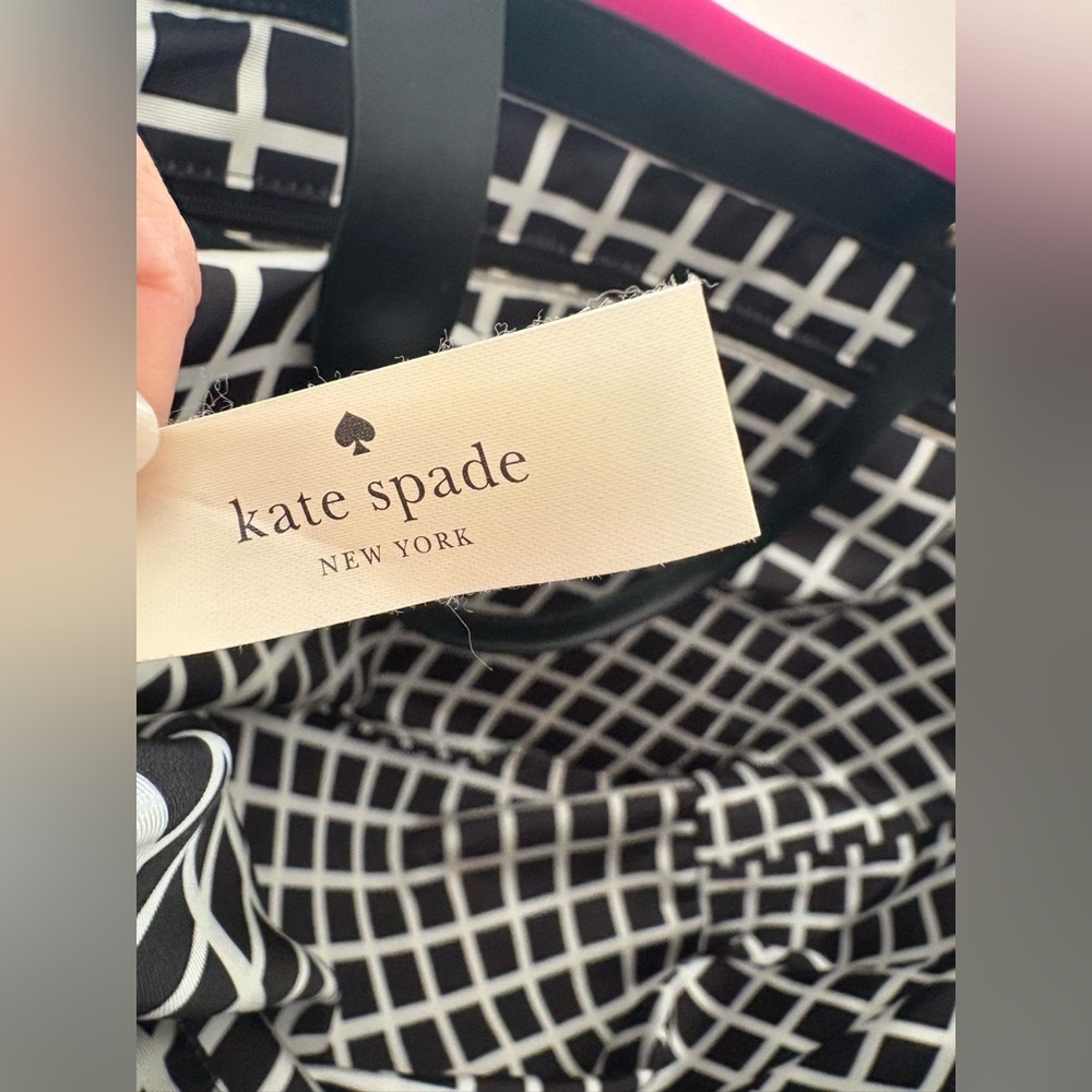 KATE SPADE Fuchsia Neoprene with Black leather trim large Tote - Picture 8 of 11